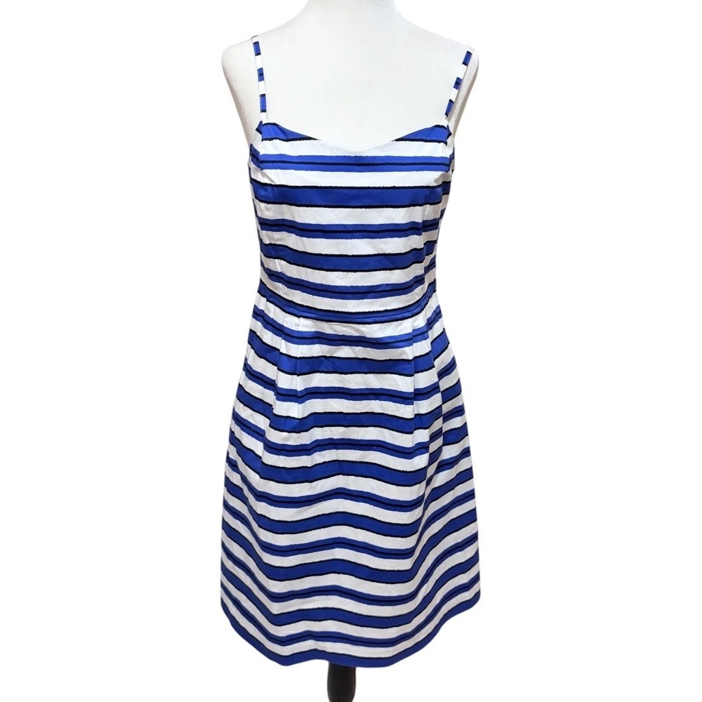 Gap Blue White Striped Fit & Flare Sun Dress Size 6 Tall Nautical Summer
